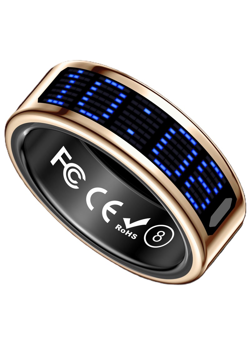 general Smart Ring SR16 for Heart Rate Monitoring, Blood Oxygen Monitoring, Sleep Monitoring, Motion Detection, Multi-Functional Display, All-Weather Protect Your Health with Caller ID Reminder, IP68 Waterproof, Black No.8, Internal Diameter: 18.2mm, Perimeter: 57.1mm - Image 4